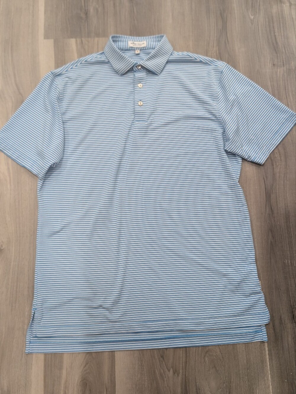 Peter Millar | Summer Comfort Striped Performance Golf Polo In Light Blue White